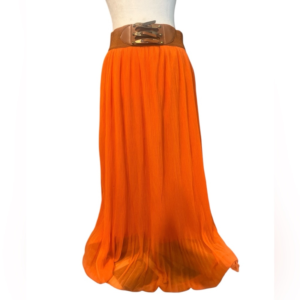 The Perfect Fall Skirt Orange Pleated Lined Skirt Size 1X